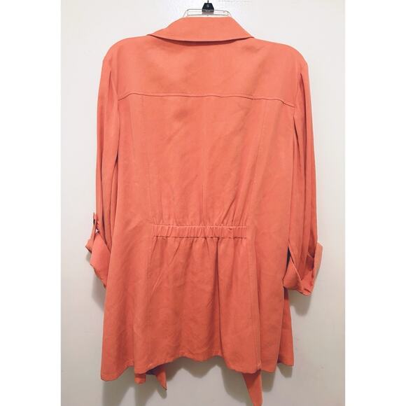 Chico's Soft Ruffle Jacket in Orange Marmalade Sz.3(XL) NWT - Picture 6 of 9
